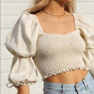 Faithfull the Brand Harlyn Top in Plain Coconut XL